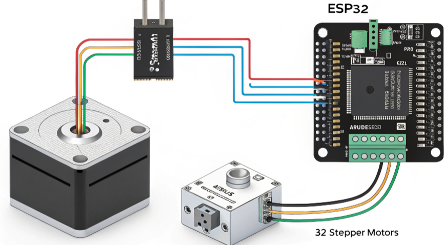 Connecting ESP32 with Stepper Motors: