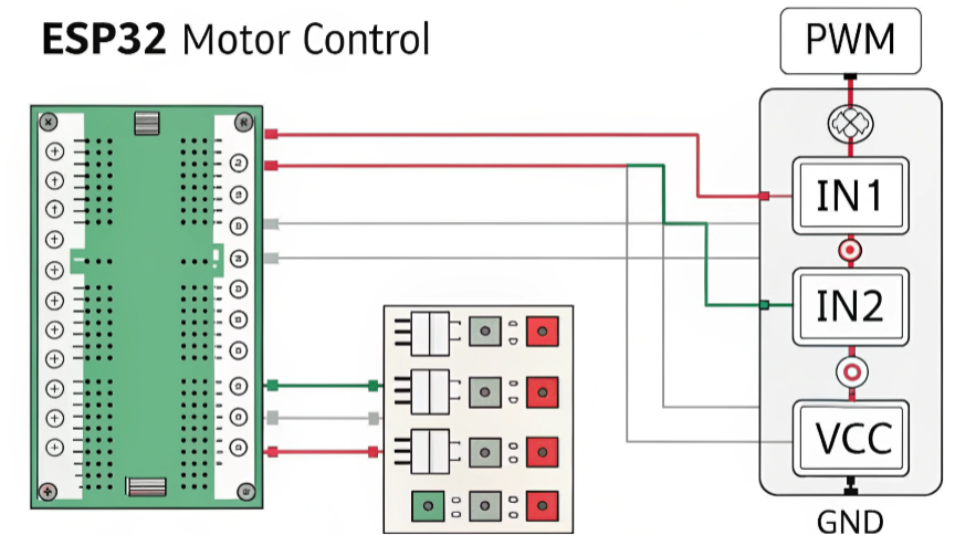 GPIO Pins for ESP32 Motor Control: